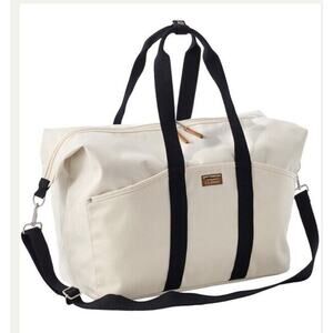 LL Bean Utility Weekender Duffle Extra Large Natural Waxed Tote Bag Lightweight